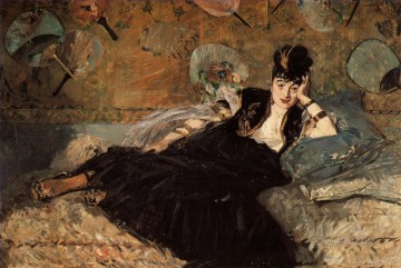 Mujer con abanico Realismo Impresionismo Edouard Manet Pinturas al óleo